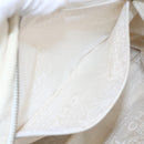 CHANEL marshmallow COCO Mark Hand Bag Canvas White Black CC Auth 146352-21