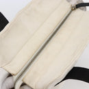 CHANEL marshmallow COCO Mark Hand Bag Canvas White Black CC Auth 146352-6