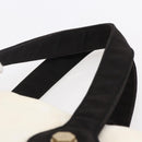 CHANEL marshmallow COCO Mark Hand Bag Canvas White Black CC Auth 146352-14