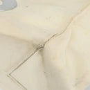 CHANEL Choco Bar Chain Tote Bag No5 Canvas White Silver CC Auth 146353-12