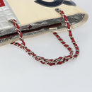 CHANEL Choco Bar Chain Tote Bag No5 Canvas White Silver CC Auth 146353-7