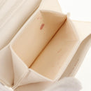 CHANEL Matelasse Camellia Chain Pouch Lamb Skin White Gold CC Auth 146359V-10