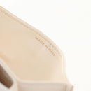 CHANEL Matelasse Camellia Chain Pouch Lamb Skin White Gold CC Auth 146359V-26