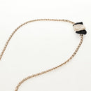 CHANEL Matelasse Camellia Chain Pouch Lamb Skin White Gold CC Auth 146359V-14