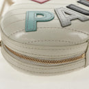 CHANEL V stitch Chain Shoulder Bag Leather White Gold CC Auth 146360A-15