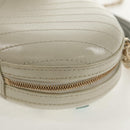 CHANEL V stitch Chain Shoulder Bag Leather White Gold CC Auth 146360SM-18