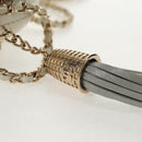 CHANEL V stitch Chain Shoulder Bag Leather White Gold CC Auth 146360SM-19