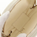 CHANEL V stitch Chain Shoulder Bag Leather White Gold CC Auth 146360A-11