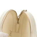 CHANEL V stitch Chain Shoulder Bag Leather White Gold CC Auth 146360SM-23