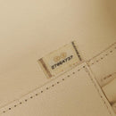 CHANEL V stitch Chain Shoulder Bag Leather White Gold CC Auth 146360A-12