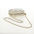 CHANEL V stitch Chain Shoulder Bag Leather White Gold CC Auth 146360A-7