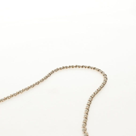 CHANEL V stitch Chain Shoulder Bag Leather White Gold CC Auth 146360SM