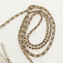 CHANEL V stitch Chain Shoulder Bag Leather White Gold CC Auth 146360A-8