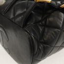 CHANEL Matelasse Chain Backpack Lamb Skin Black Gold CC Auth 146361AV-19