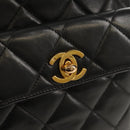 CHANEL Matelasse Chain Backpack Lamb Skin Black Gold CC Auth 146361AV-20