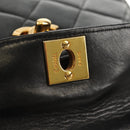CHANEL Matelasse Chain Backpack Lamb Skin Black Gold CC Auth 146361AV-22