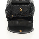 CHANEL Matelasse Chain Backpack Lamb Skin Black Gold CC Auth 146361AV-25