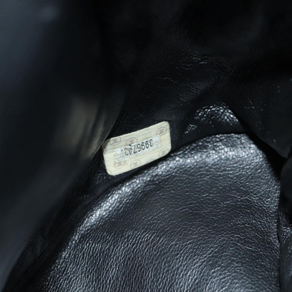 CHANEL Matelasse Chain Backpack Lamb Skin Black Gold CC Auth 146361AV