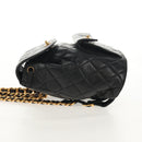 CHANEL Matelasse Chain Backpack Lamb Skin Black Gold CC Auth 146361AV-3