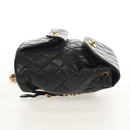CHANEL Matelasse Chain Backpack Lamb Skin Black Gold CC Auth 146361AV-4