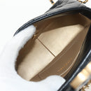 CHANEL Matelasse Pearl Charm Chain Bag Lamb Skin Black Gold CC Auth 146362SM-11