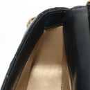 CHANEL Matelasse Pearl Charm Chain Bag Lamb Skin Black Gold CC Auth 146362SM-25