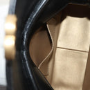 CHANEL Matelasse Pearl Charm Chain Bag Lamb Skin Black Gold CC Auth 146362SM-27