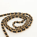 CHANEL Matelasse Pearl Charm Chain Bag Lamb Skin Black Gold CC Auth 146362SM-9