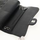 CHANEL Matelasse 30 Double Flap Chain Bag Caviar Skin Black CC Auth 146363SM-17