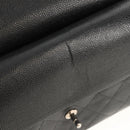 CHANEL Matelasse 30 Double Flap Chain Bag Caviar Skin Black CC Auth 146363SM-21
