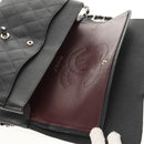 CHANEL Matelasse 30 Double Flap Chain Bag Caviar Skin Black CC Auth 146363SM-22