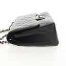 CHANEL Matelasse 30 Double Flap Chain Bag Caviar Skin Black CC Auth 146363SM-5