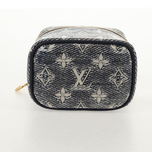 LOUIS VUITTON Monogram Laminated Jacquard Microvanity Navy M82467 Auth 146365SAM