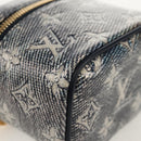 LOUIS VUITTON Monogram Laminated Jacquard Microvanity Navy M82467 Auth 146365SAM-17