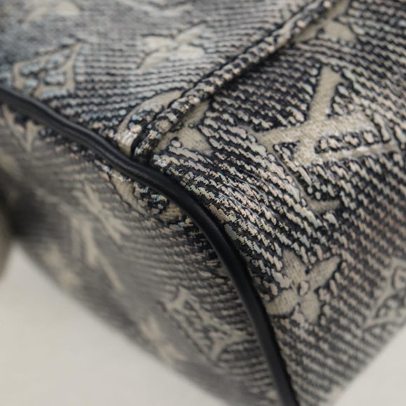 LOUIS VUITTON Monogram Laminated Jacquard Microvanity Navy M82467 Auth 146365SAM