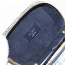 LOUIS VUITTON Monogram Laminated Jacquard Microvanity Navy M82467 Auth 146365SAM-25