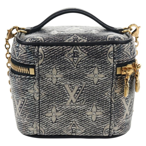 LOUIS VUITTON Monogram Laminated Jacquard Microvanity Navy M82467 Auth 146365SAM