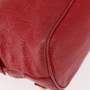 BALENCIAGA Classic bowling Hand Bag Leather 2way Red Gold Auth 146366-14