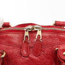 BALENCIAGA Classic bowling Hand Bag Leather 2way Red Gold Auth 146366-17