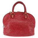 BALENCIAGA Classic bowling Hand Bag Leather 2way Red Gold Auth 146366-3