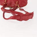 BALENCIAGA Classic bowling Hand Bag Leather 2way Red Gold Auth 146366-9