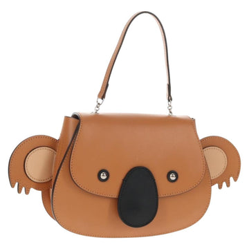 GUCCI Children's Koala Hand Bag Leather Brown Silver 605824 Auth 146368V