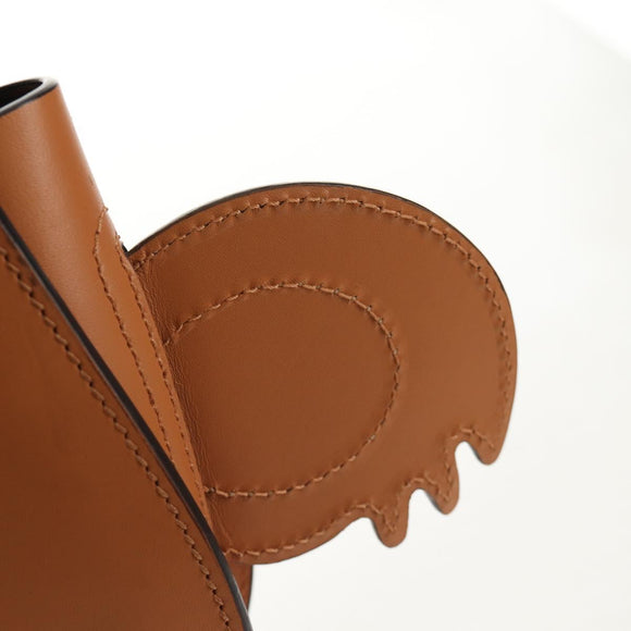 GUCCI Children's Koala Hand Bag Leather Brown Silver 605824 Auth 146368V