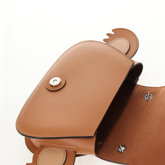 GUCCI Children's Koala Hand Bag Leather Brown Silver 605824 Auth 146368SAV