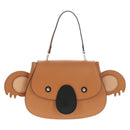 GUCCI Children's Koala Hand Bag Leather Brown Silver 605824 Auth 146368V-13
