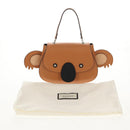 GUCCI Children's Koala Hand Bag Leather Brown Silver 605824 Auth 146368V-12