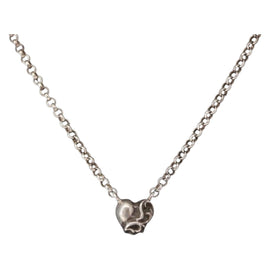Chrome Hearts Heart Charm with Roll Chain 16 Inch Necklace Ag925 Auth 146387M