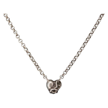 Chrome Hearts Heart Charm with Roll Chain 16 Inch Necklace Ag925 Auth 146387M