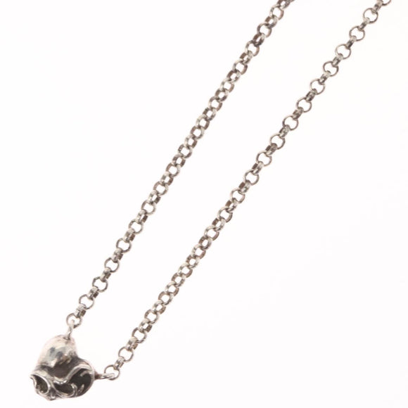 Chrome Hearts Heart Charm with Roll Chain 16 Inch Necklace Ag925 Auth 146387M