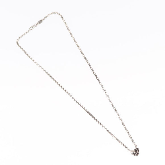 Chrome Hearts Heart Charm with Roll Chain 16 Inch Necklace Ag925 Auth 146387M